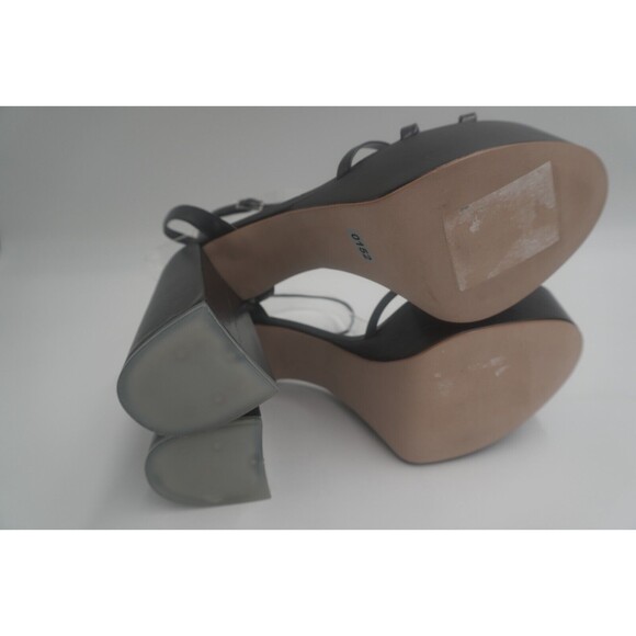 Black Suede Studio Strappy Sandals Block Chunky Platform Heels Size 11. New - Picture 8 of 10